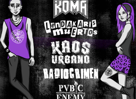 Lendakaris muertos, Koma, Radio Crimen, Kaos Urbano, Pubic Enemy y Memocracia actuarn en el XXVII Galleta Rock Fest